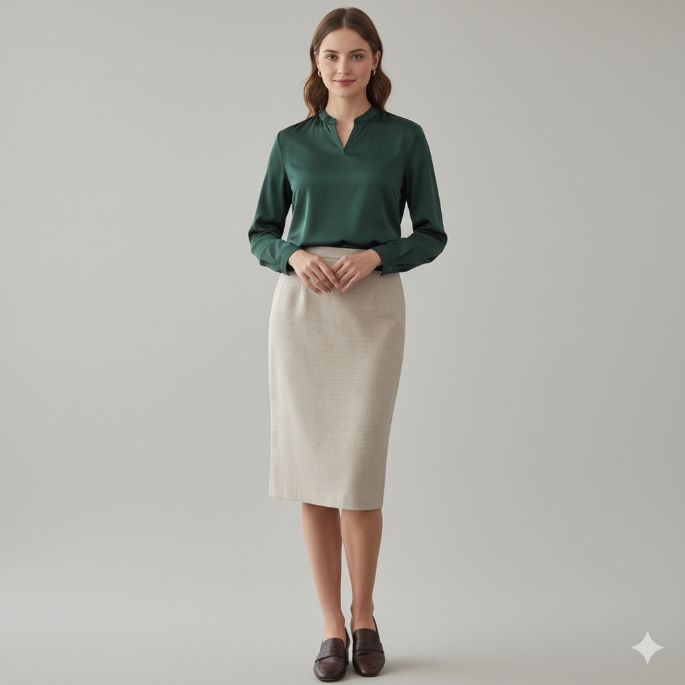 Vintage Louben Neutral Linen skirt